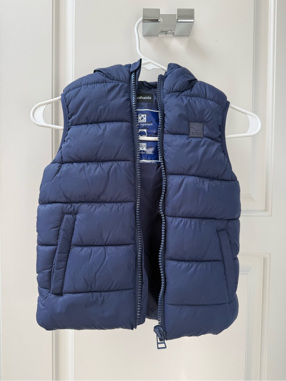 Sarabanda Kids Navy Hooded Puffer Vest - Deep Blue